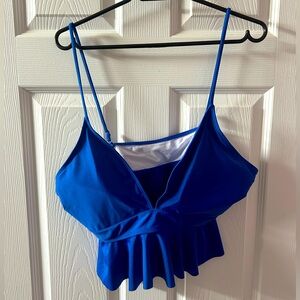 Royal Blue Ruffle Bikini Top